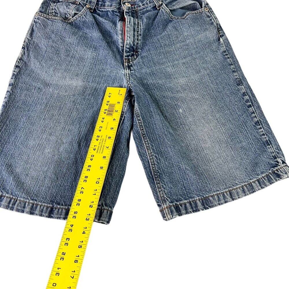 Phat Farm Bermuda Shorts Mens 34 Blue Denim 5 Pocket Design Distressed - Picture 3 of 14